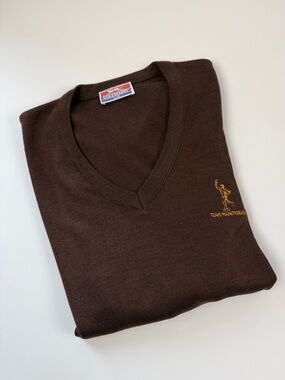 Vintage Slazenger Dark Brown V-Neck Sweater